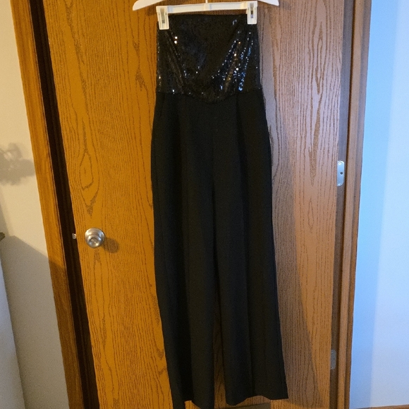 Steve Madden Black Sequin Jumpsuit - Picture 1 of 4